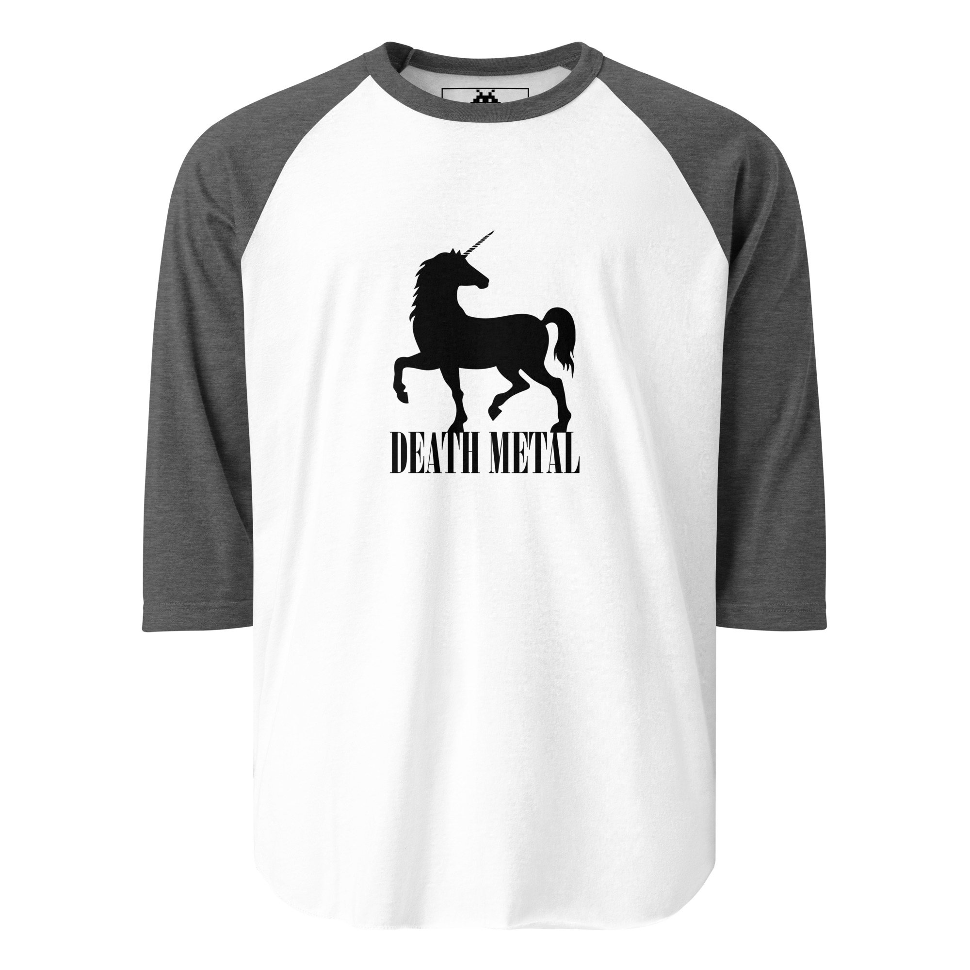 Death Metal Unicorn - DTG printed - 3/4 sleeve raglan shirt - Image 6