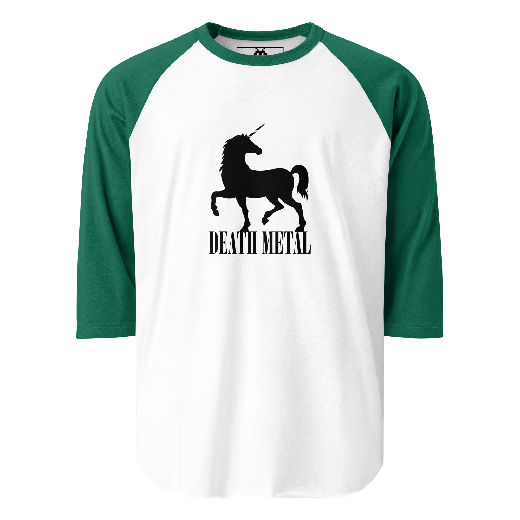 Death Metal Unicorn - DTG printed - 3/4 sleeve raglan shirt - Image 7