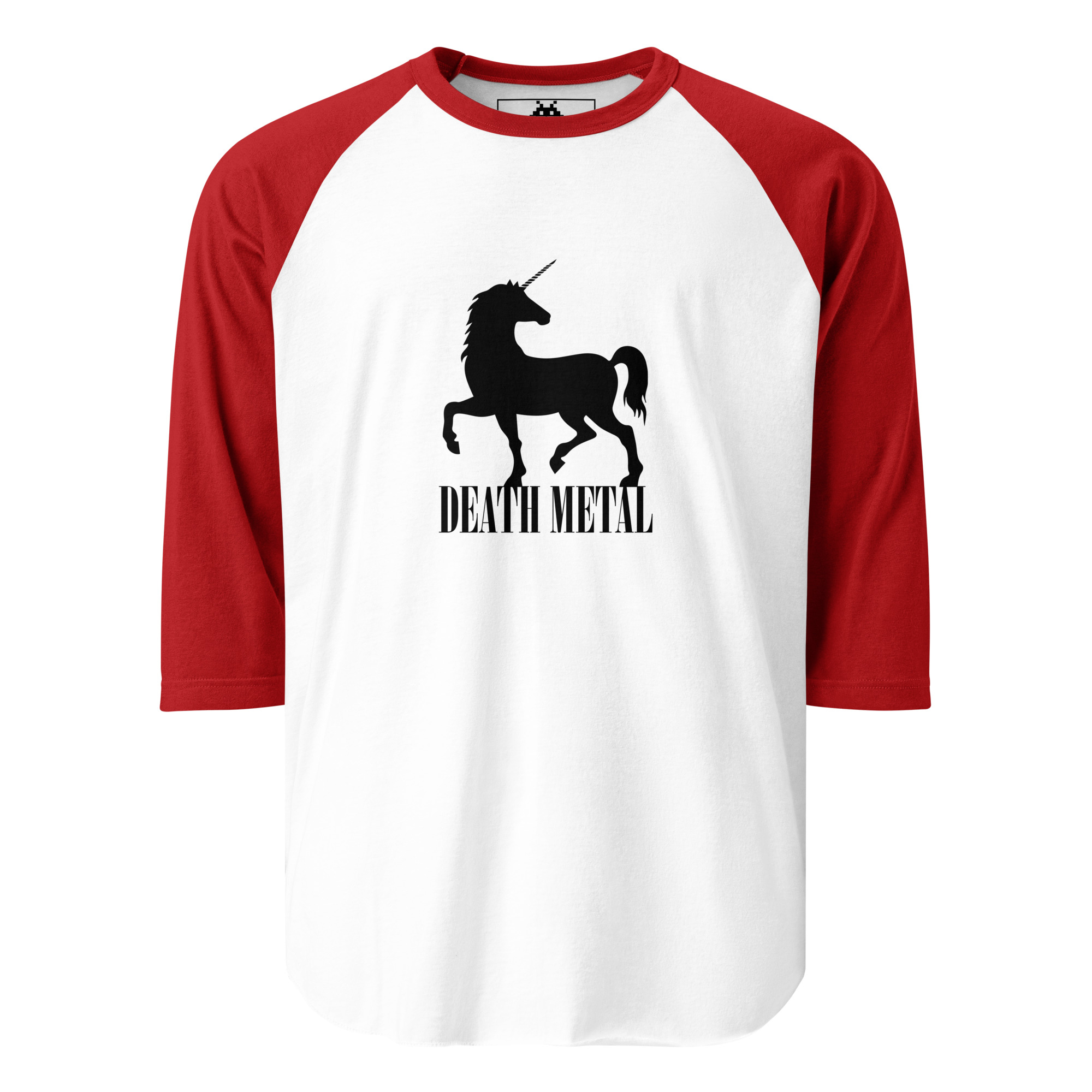 Death Metal Unicorn - DTG printed - 3/4 sleeve raglan shirt - Image 5