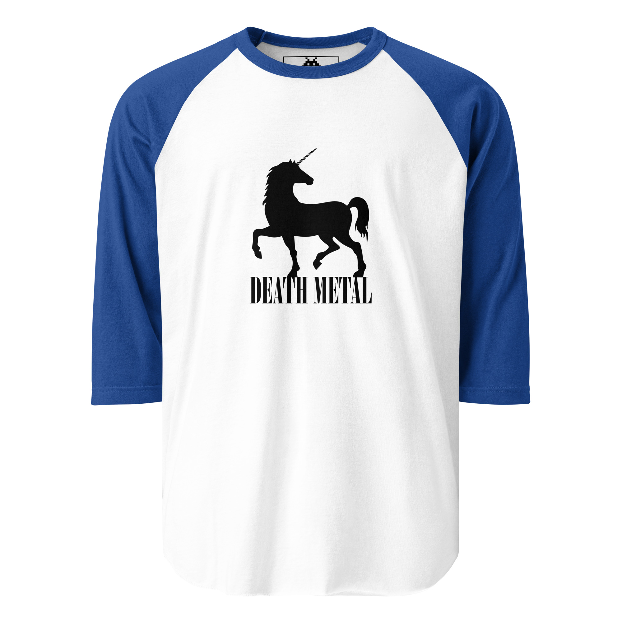 Death Metal Unicorn - DTG printed - 3/4 sleeve raglan shirt - Image 4